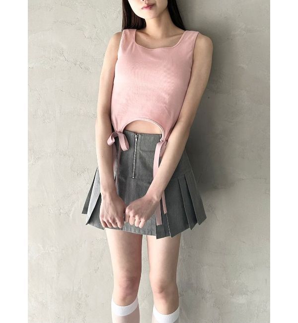 CALNAMUR「CUP IN RIBBON TANK TOP/カップインリボンタンクトップ」|Tシャツ・カットソー|