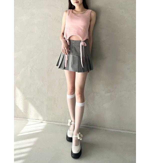 CALNAMUR「CUP IN RIBBON TANK TOP/カップインリボンタンクトップ」|Tシャツ・カットソー|