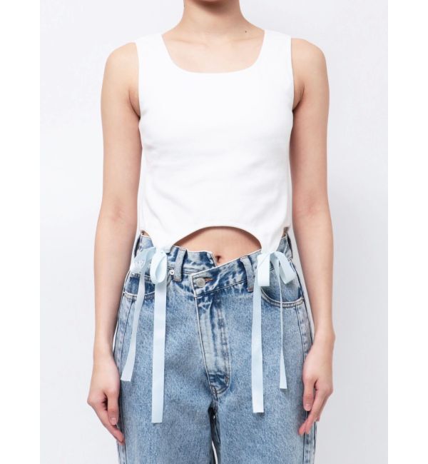 CALNAMUR「CUP IN RIBBON TANK TOP/カップインリボンタンクトップ」|Tシャツ・カットソー|
