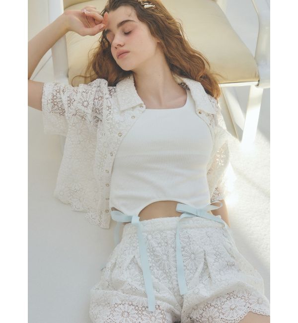 CALNAMUR「CUP IN RIBBON TANK TOP/カップインリボンタンクトップ」|Tシャツ・カットソー|