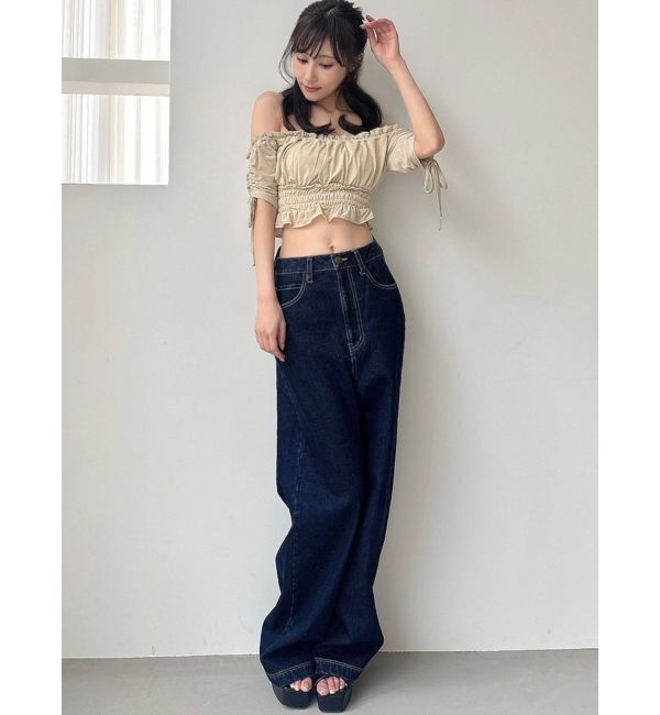 RESEXXY「シャーリングクロップドトップス」|Tシャツ・カットソー|