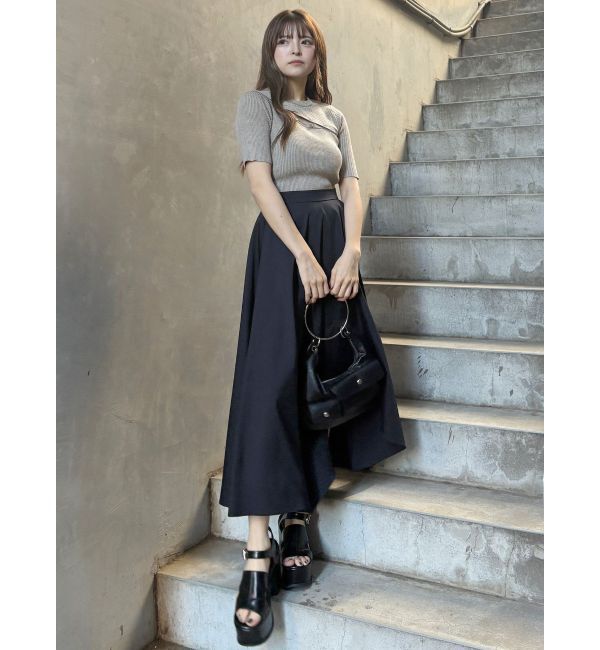 MURUA「アシメボタンデザインハーフニット」|ニット・セーター|