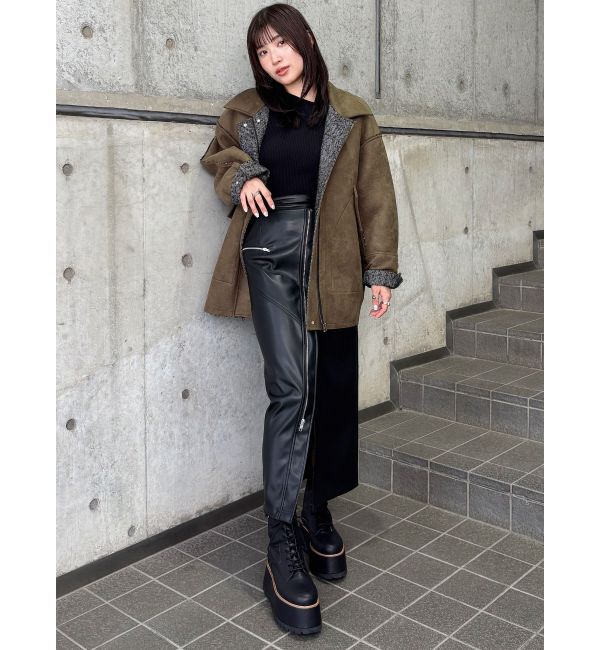 MURUA「リバーシブルミドルコート」|ステンカラーコート|