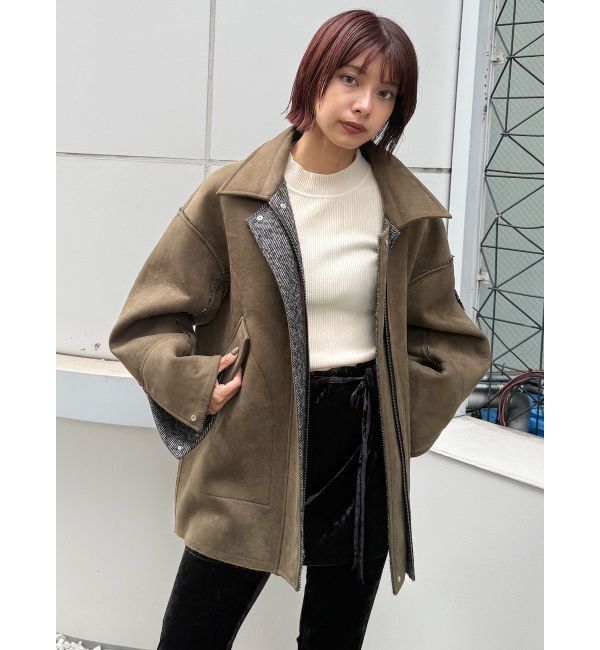 MURUA「リバーシブルミドルコート」|ステンカラーコート|