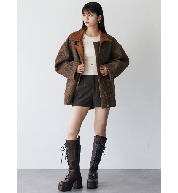MURUA「リバーシブルミドルコート」|ステンカラーコート|