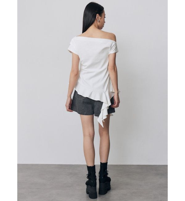 MURUA「ラッフルヘムワンショルトップス」|Tシャツ・カットソー|