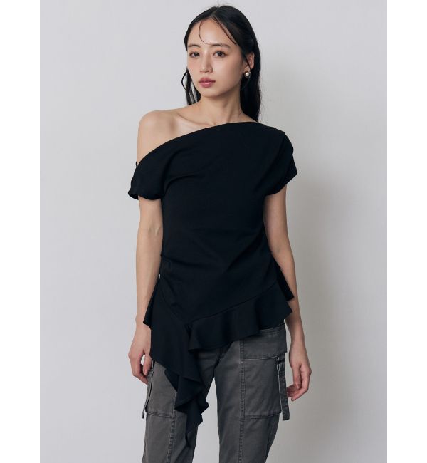 MURUA「ラッフルヘムワンショルトップス」|Tシャツ・カットソー|