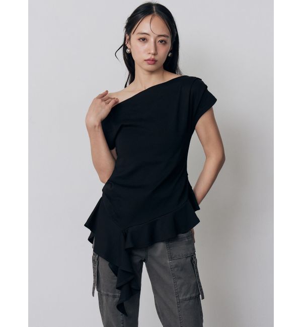 MURUA「ラッフルヘムワンショルトップス」|Tシャツ・カットソー|