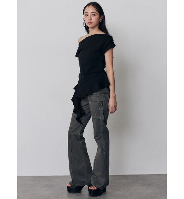 MURUA「ラッフルヘムワンショルトップス」|Tシャツ・カットソー|
