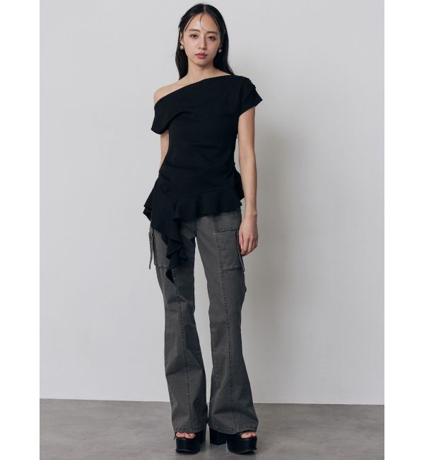 MURUA「ラッフルヘムワンショルトップス」|Tシャツ・カットソー|