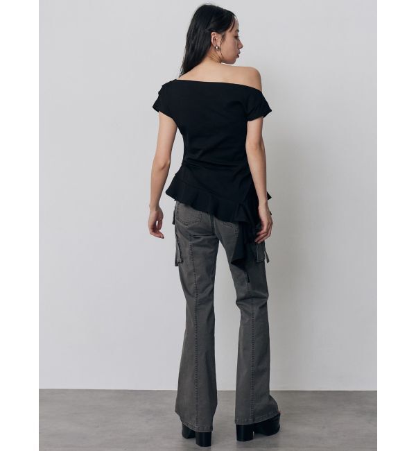 MURUA「ラッフルヘムワンショルトップス」|Tシャツ・カットソー|