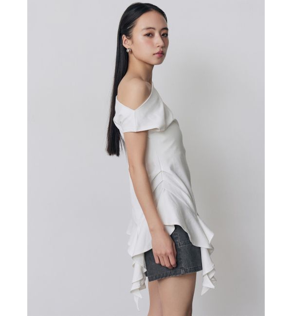 MURUA「ラッフルヘムワンショルトップス」|Tシャツ・カットソー|