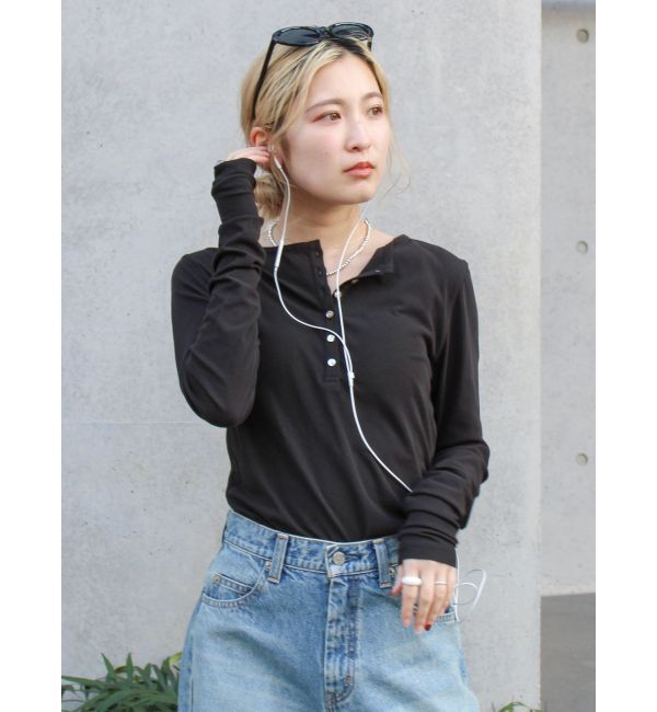 Ungrid「シアーヘンリーロンTee」|Tシャツ・カットソー|