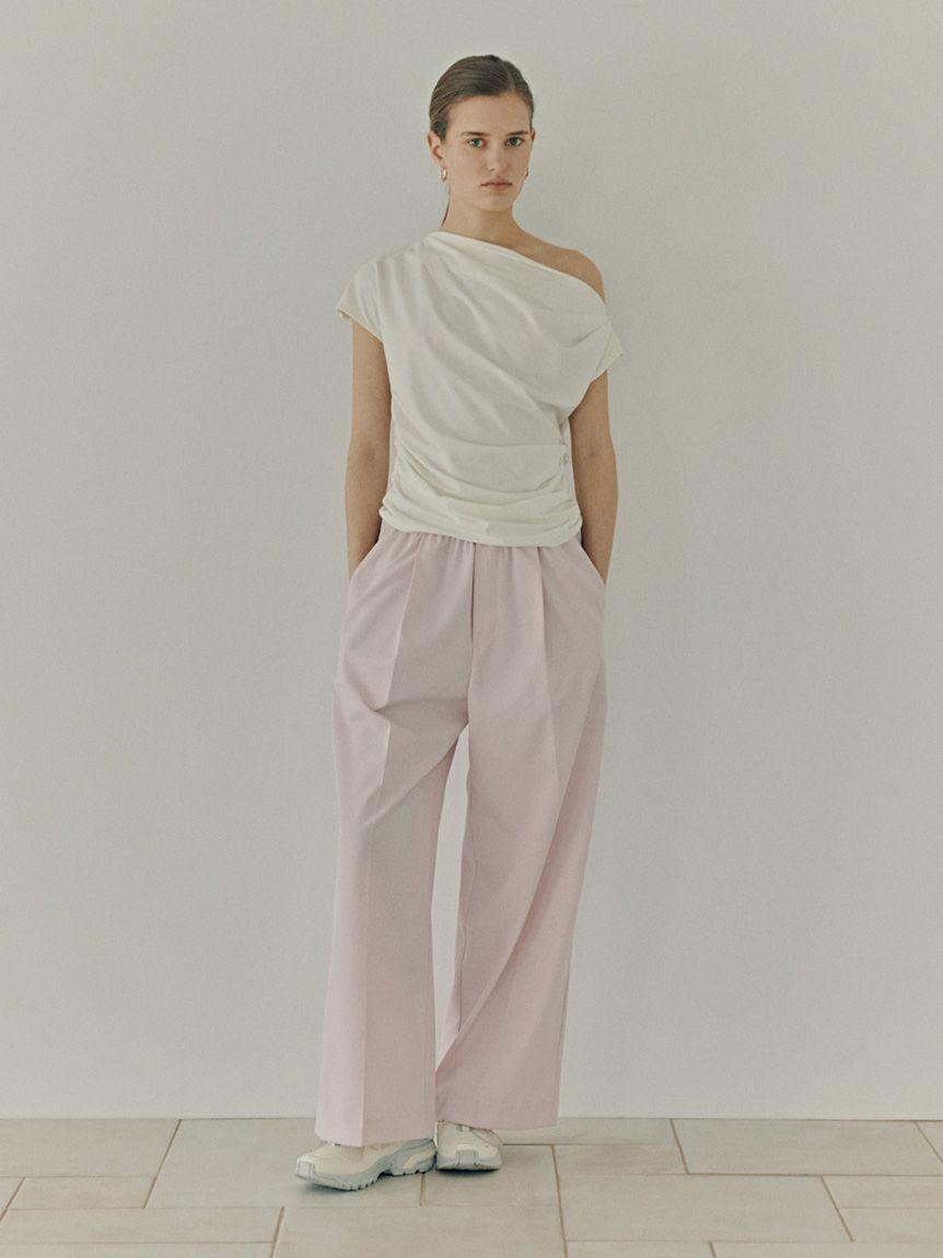 emmi atelier「【ICEDFABRIC＋(R)】ワンショルドレープカットソー/接触冷感」|Tシャツ・カットソー|