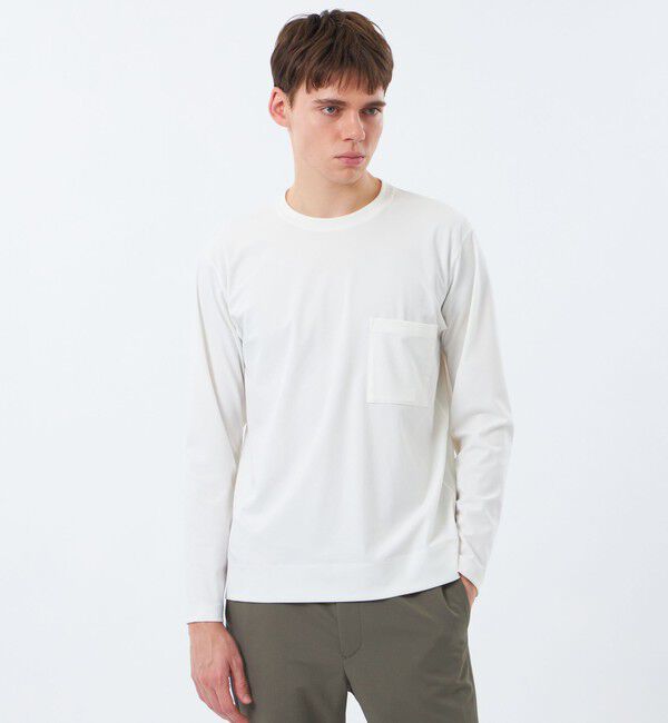 MACKINTOSH PHILOSOPHY「ブリテック クルーネックロンT ドライフラットストレッチクロス」|Tシャツ・カットソー|ホワイト