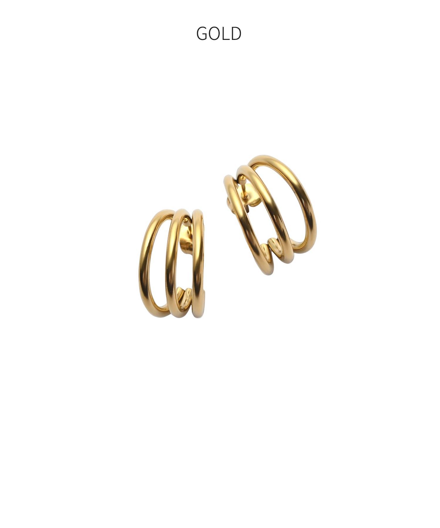 STYLE DELI「【金アレ対策】トリプルフープステンレスピアス」|ピアス|
