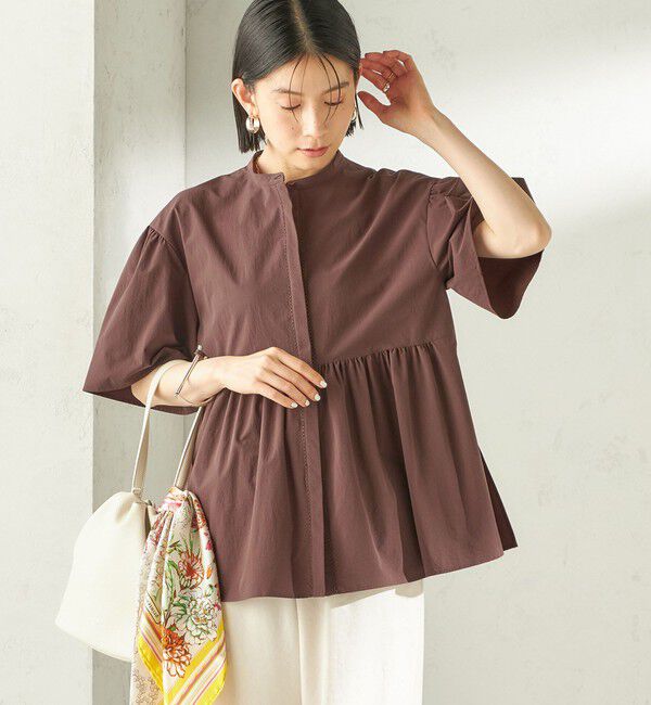 SHIPS for women「〈接触冷感 / 撥水加工〉TEXBRID(R) タフタ ショート スリーブ 羽織 シャツ」|シャツ・ブラウス|