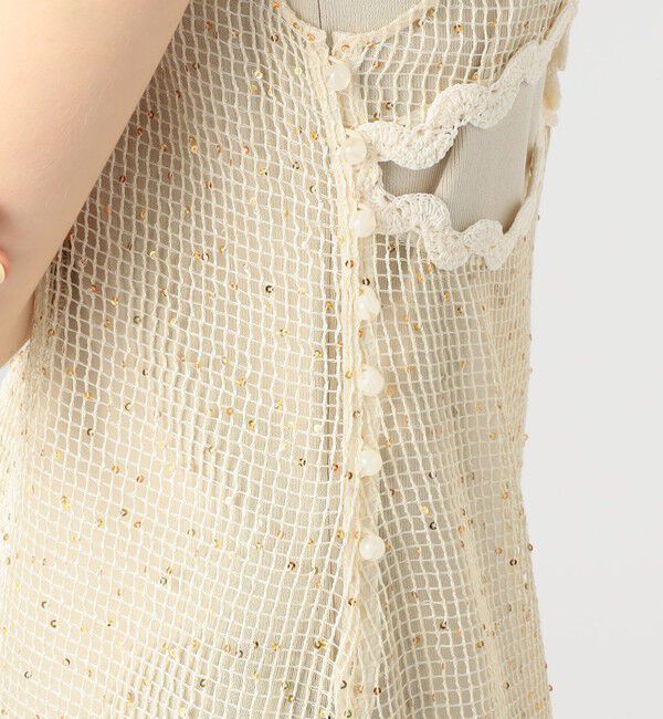 DES PRES「レーヨンポリエステルネット バックオープンワンピース」|ワンピース|