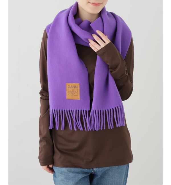 PULP「GANNI / ガニー Double Face Wool Knit Scarf」|バンダナ・スカーフ|