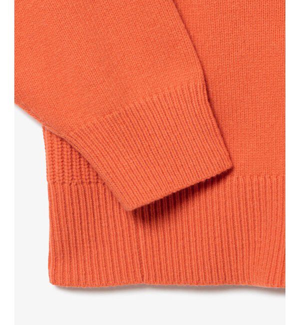 LACOSTE「編地切り替えニット クロップド丈 ショートカーディガン」|カーディガン|