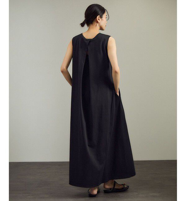 SALON adam et rope'「【WEB限定】サイドフレアリラクシーワンピース［接触冷感・UVカット］」|ワンピース|ブラック(01)