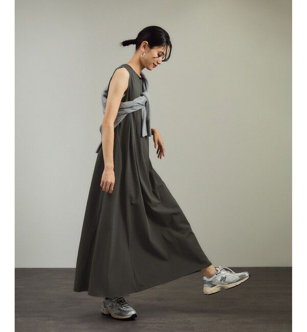 SALON adam et rope'「【WEB限定】サイドフレアリラクシーワンピース［接触冷感・UVカット］」|ワンピース|チャコール(06)