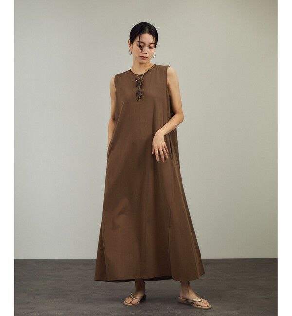 SALON adam et rope'「【WEB限定】サイドフレアリラクシーワンピース［接触冷感・UVカット］」|ワンピース|ブラウン系(23)