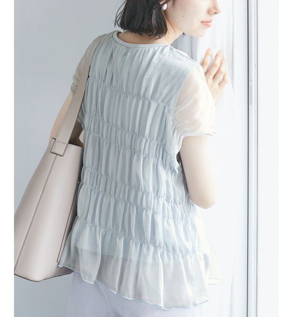 Rope&rsquo;Picnic「楊柳シャーリングシアートップス」|Tシャツ・カットソー|サックス(48)