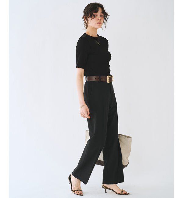  「半袖クルーネックテレコカットソー」|Tシャツ・カットソー|