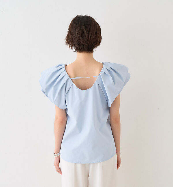 Rouge vif「【一部店舗限定】Vネックボリュームスリーブブラウス」|シャツ・ブラウス|