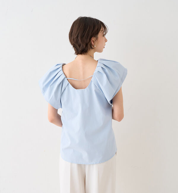 Rouge vif「【一部店舗限定】Vネックボリュームスリーブブラウス」|シャツ・ブラウス|
