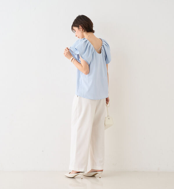 Rouge vif「【一部店舗限定】Vネックボリュームスリーブブラウス」|シャツ・ブラウス|