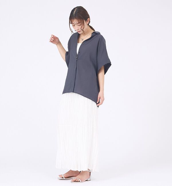 abahouse mavie「【着痩せシルエット】フレンチスリーブシャツ」|シャツ・ブラウス|