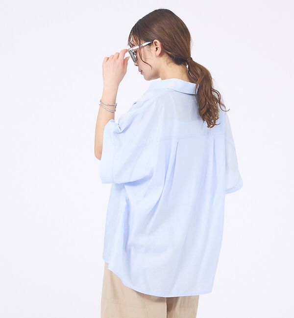 abahouse mavie「【着痩せシルエット】フレンチスリーブシャツ」|シャツ・ブラウス|
