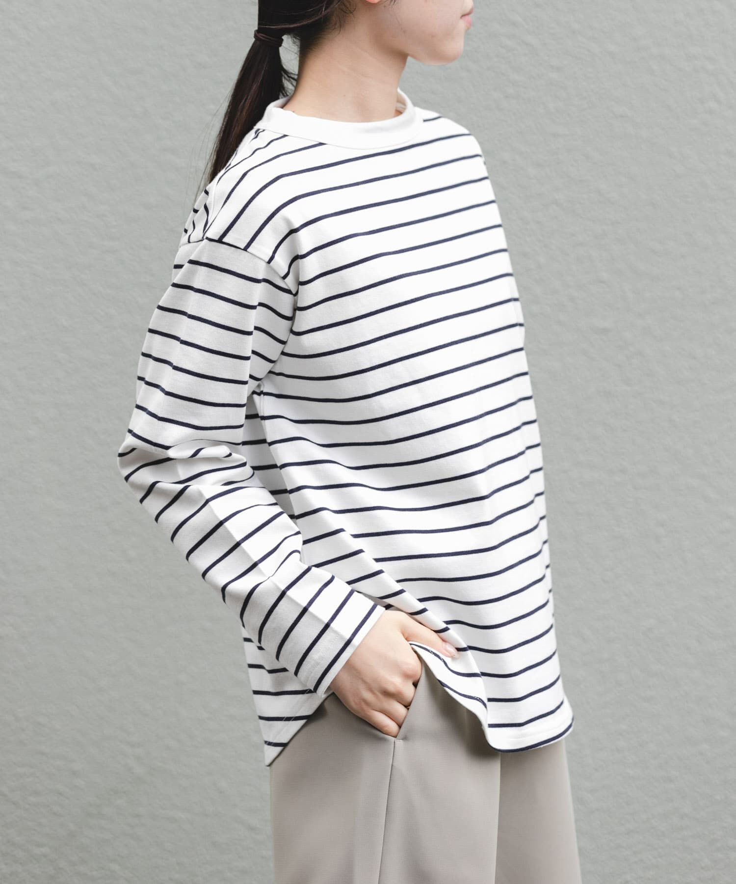 URBAN RESEARCH DOORS「FORK&SPOON　ボトルネックロングスリーブTシャツ」|Tシャツ・カットソー|ホワイト系その他