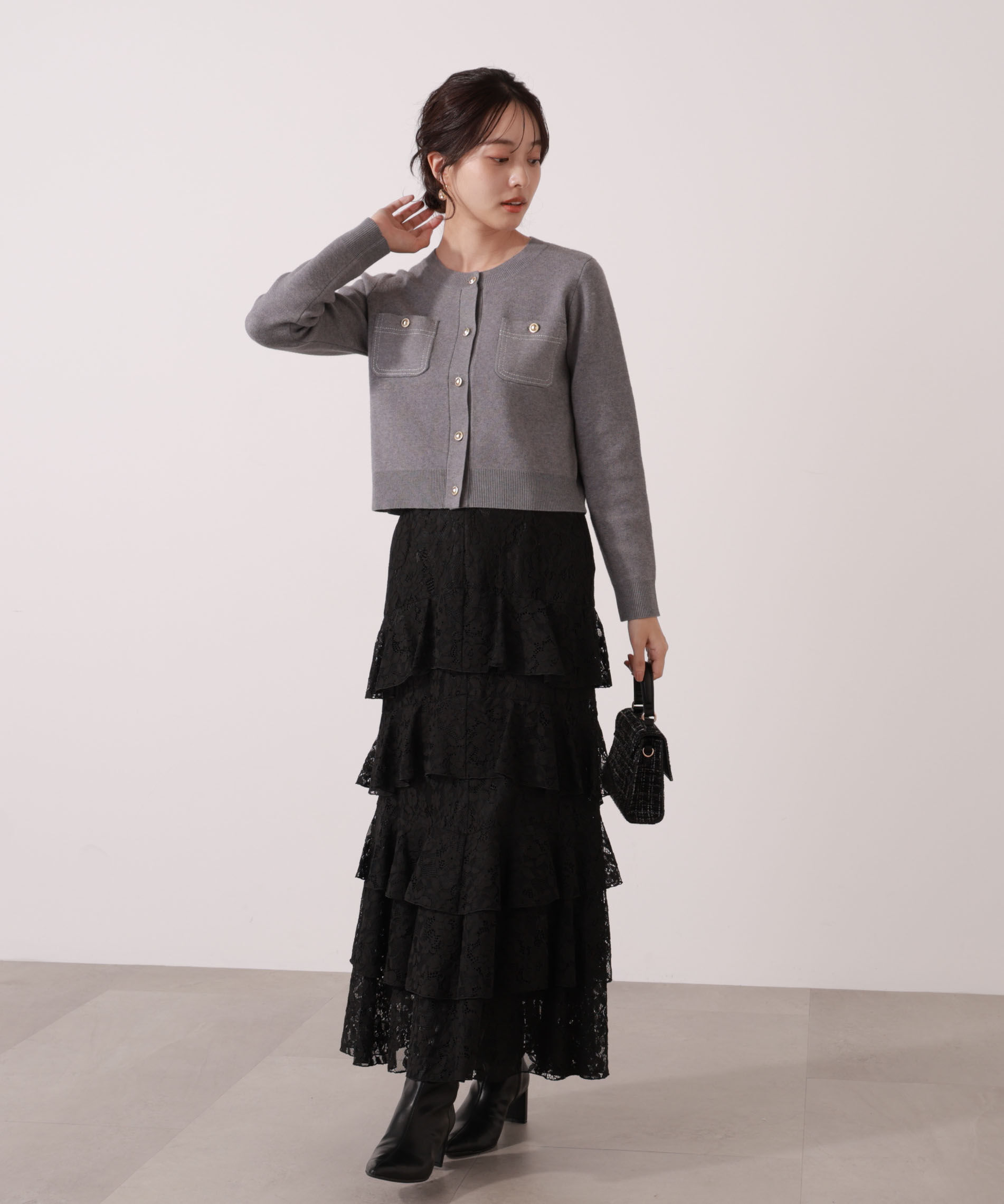 PROPORTION BODY DRESSING「ランダムティアードレーススカート」|スカート|