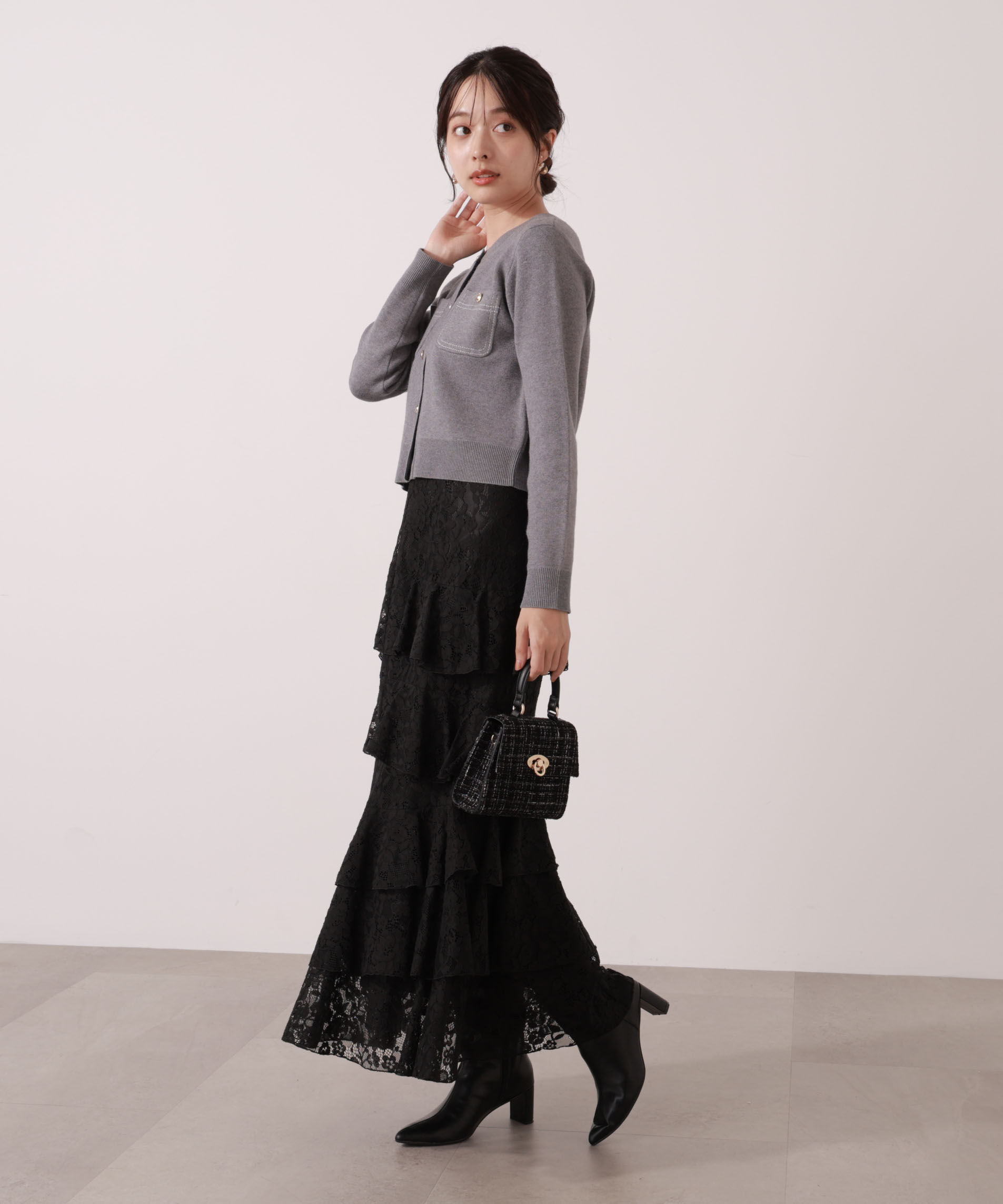 PROPORTION BODY DRESSING「ランダムティアードレーススカート」|スカート|