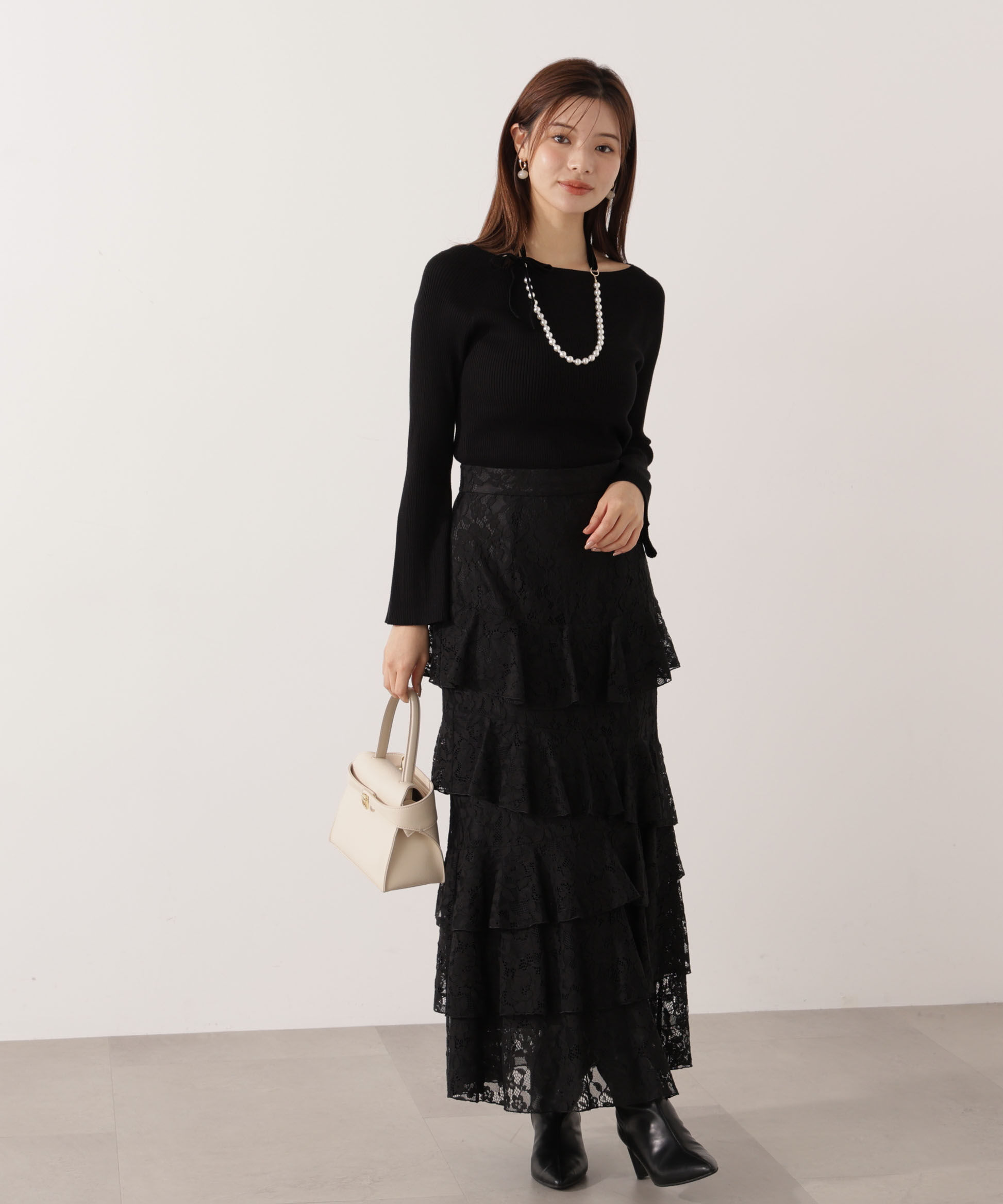 PROPORTION BODY DRESSING「ランダムティアードレーススカート」|スカート|
