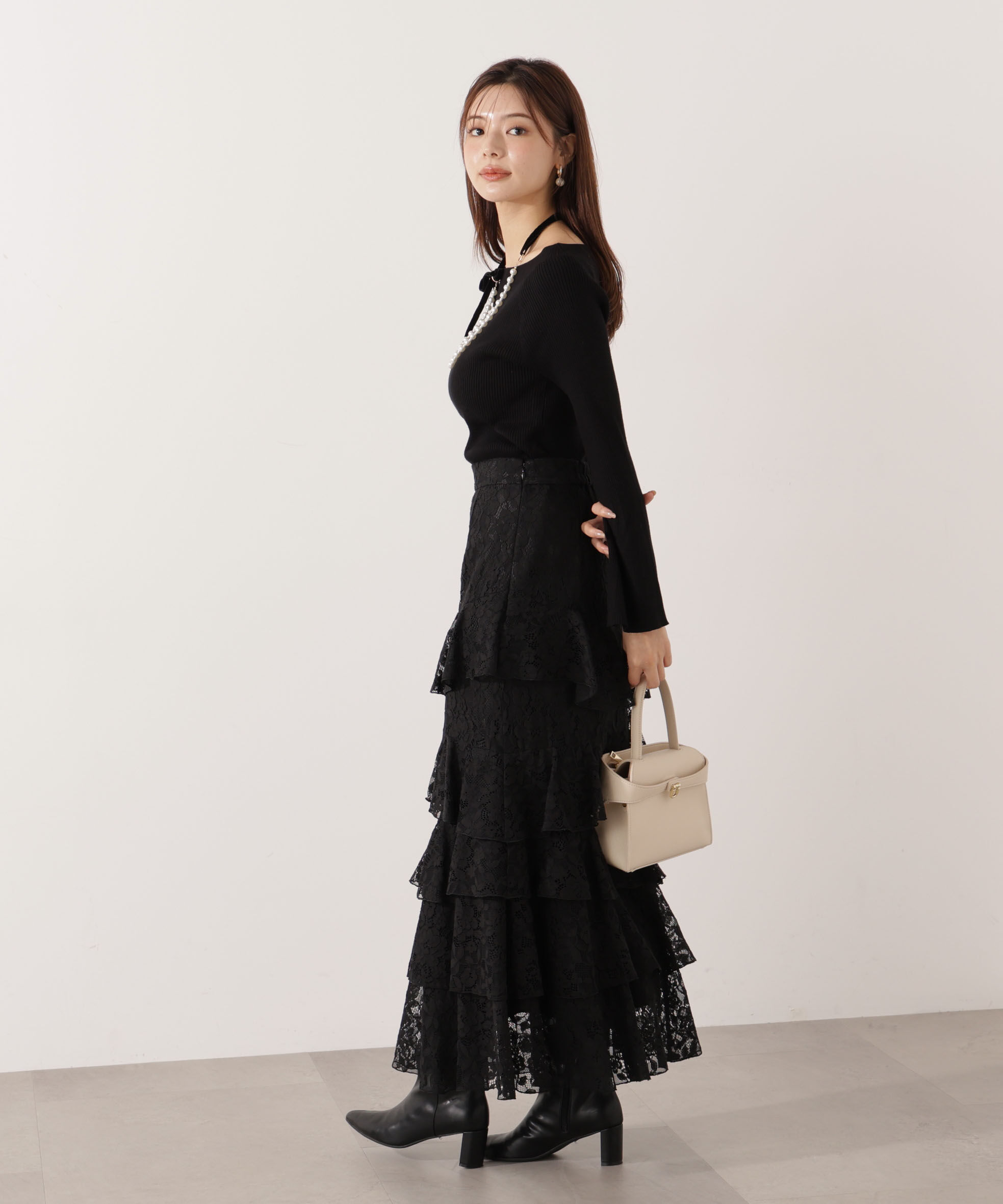 PROPORTION BODY DRESSING「ランダムティアードレーススカート」|スカート|