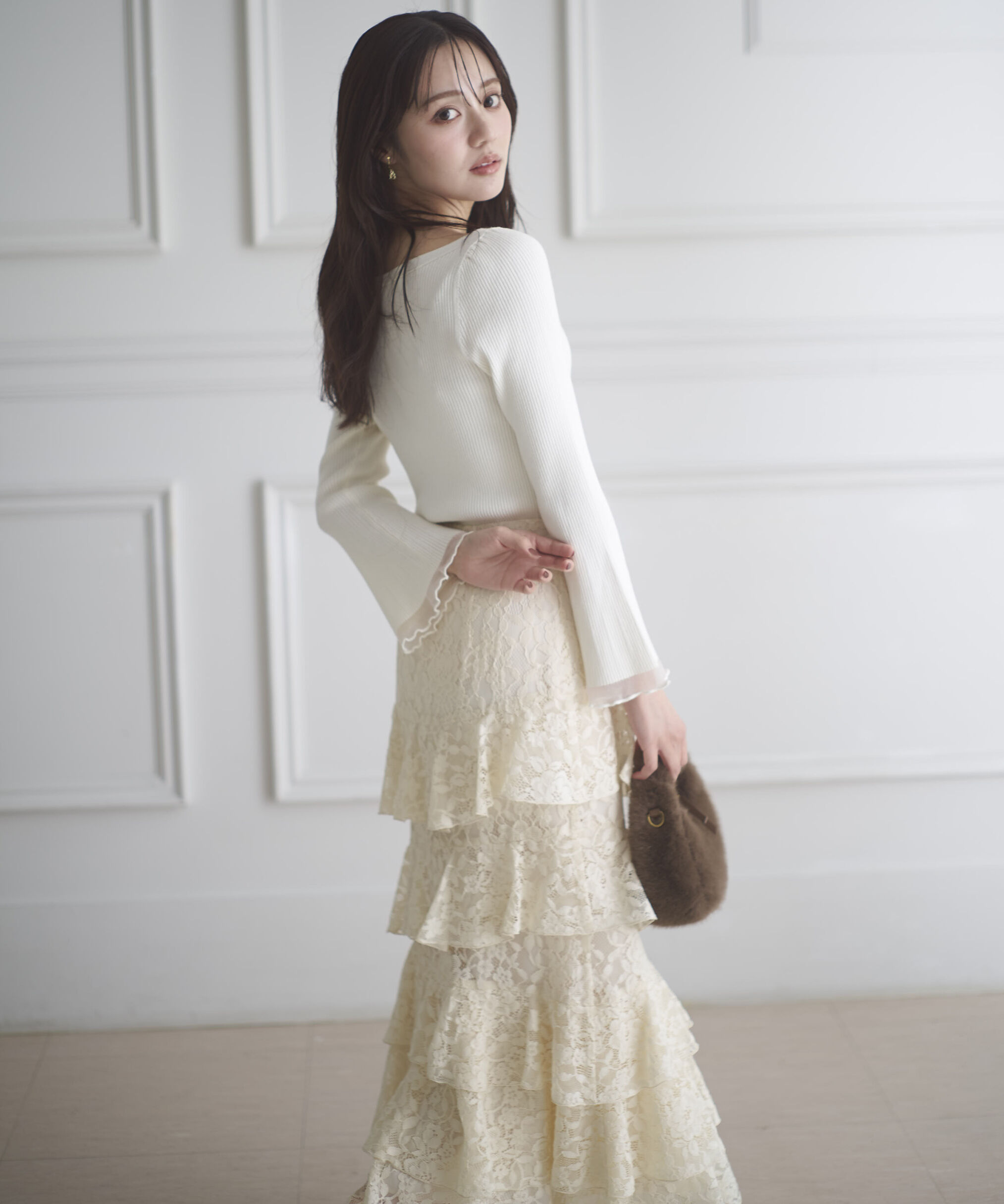 PROPORTION BODY DRESSING「ランダムティアードレーススカート」|スカート|