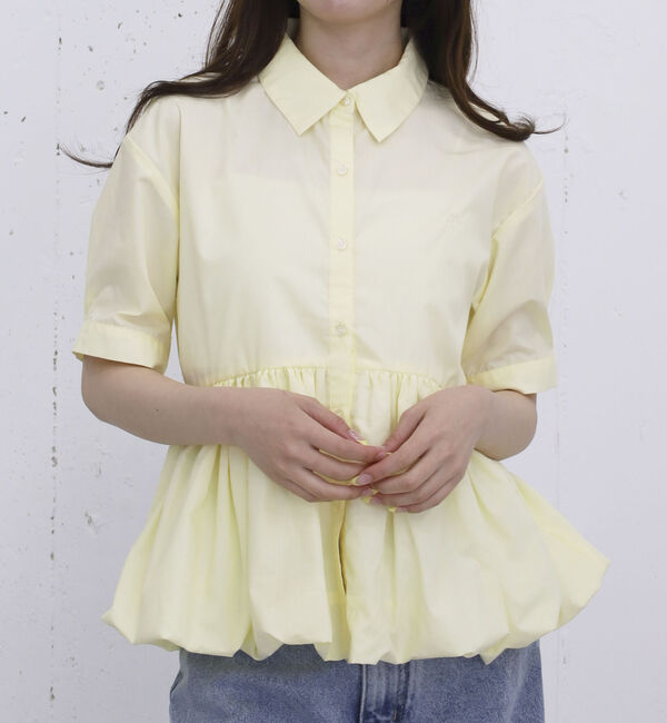 archives「【ＯＮかわ】ハーフスリーブバルーンペプラムシャツ」|シャツ・ブラウス|YELLOW