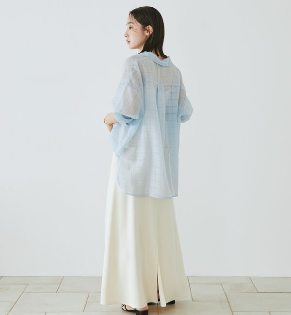 Doux archives「シアーチェックカシュクールシャツ」|シャツ・ブラウス|