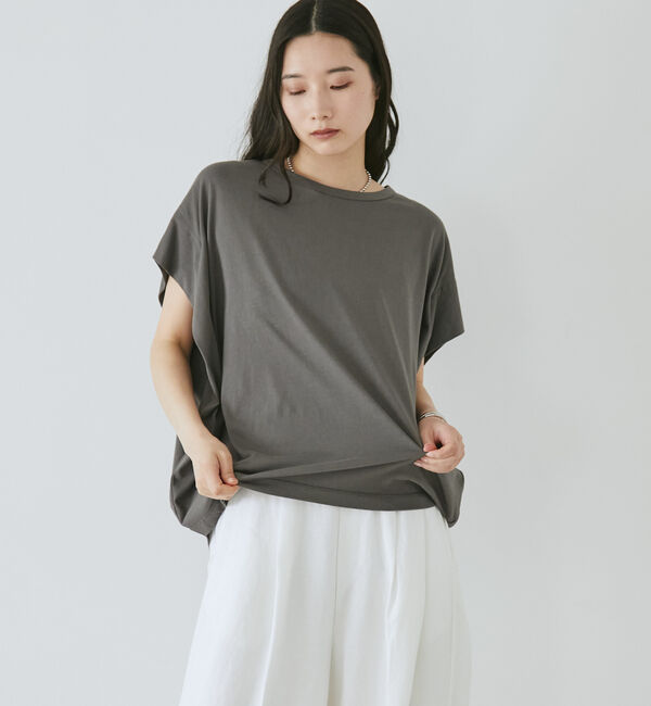 Doux archives「袖タックドルマンＴシャツ」|タンクトップ|CHARCOAL GRAY