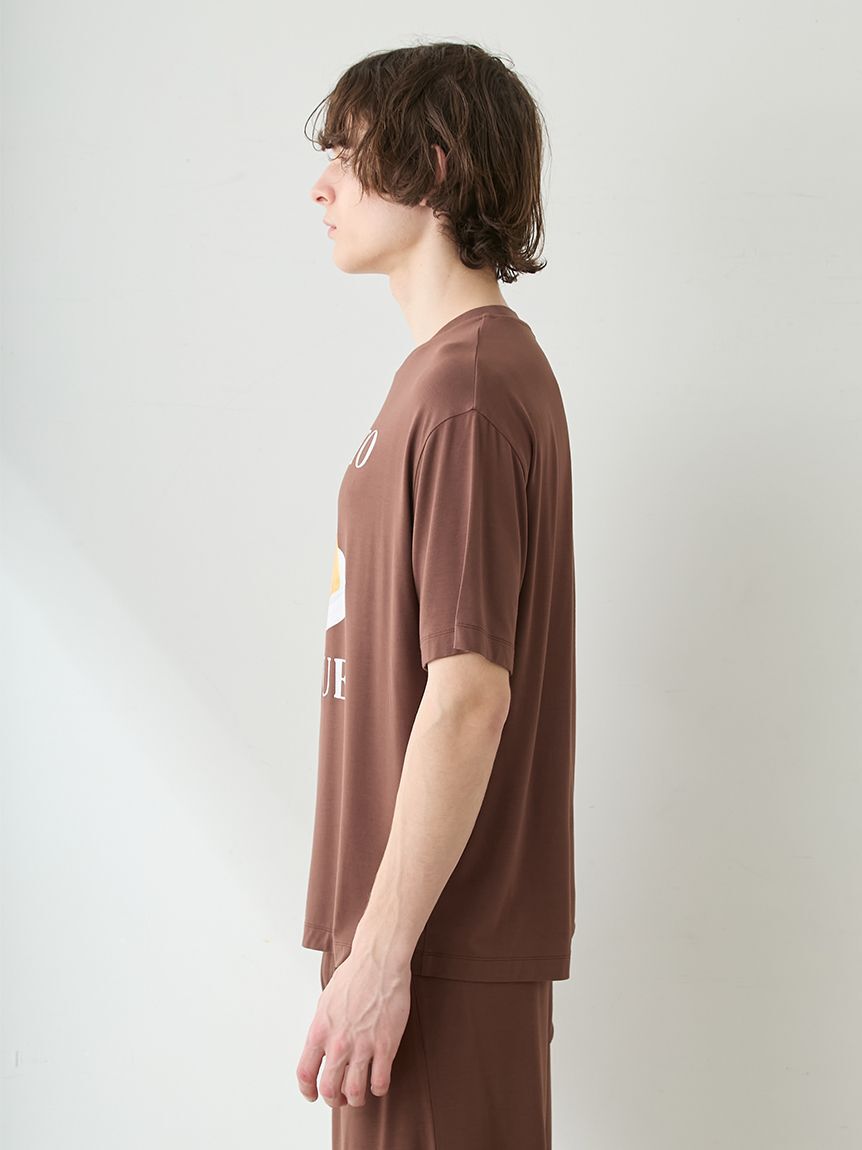 GELATO PIQUE HOMME「【ONLINE限定】【HOMME】【接触冷感】プリンワンポイントTシャツ&ハーフパンツセット」|ルームウェア|