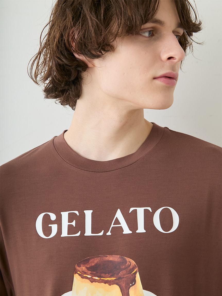 GELATO PIQUE HOMME「【ONLINE限定】【HOMME】【接触冷感】プリンワンポイントTシャツ&ハーフパンツセット」|ルームウェア|