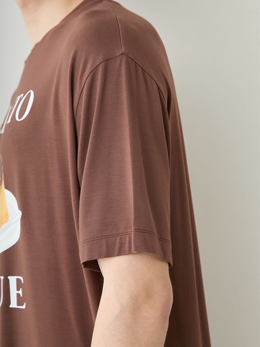GELATO PIQUE HOMME「【ONLINE限定】【HOMME】【接触冷感】プリンワンポイントTシャツ&ハーフパンツセット」|ルームウェア|