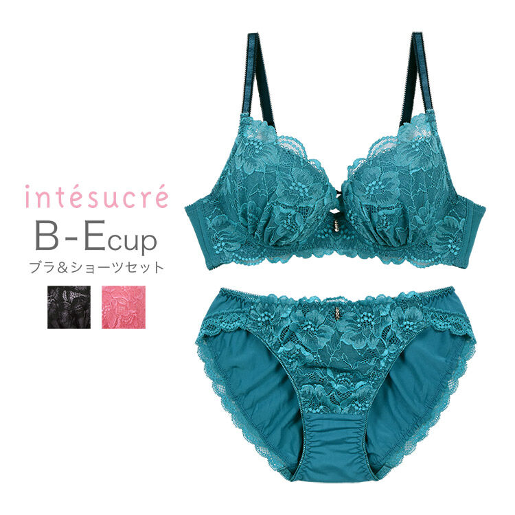 intesucre「アンテシュクレ 毎日フィットブラ ぴったり丸胸タイプ ブラセット 全3色 B-E/65-75 IBT337」|インナー|