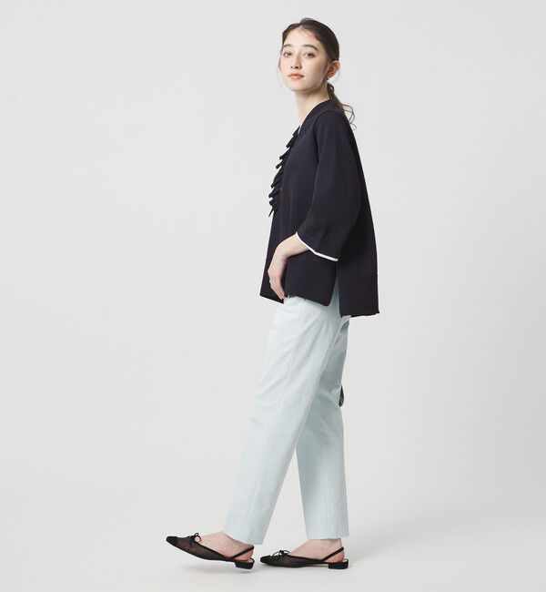 UNITED ARROWS「ミニマル Vネックフリル プルオーバー」|ニット・セーター|