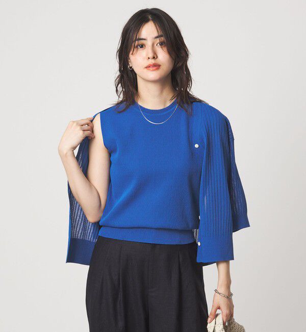 UNITED ARROWS green label relaxing「ブライトシアー ノースリーブ ニット」|ニット・セーター|COBALT