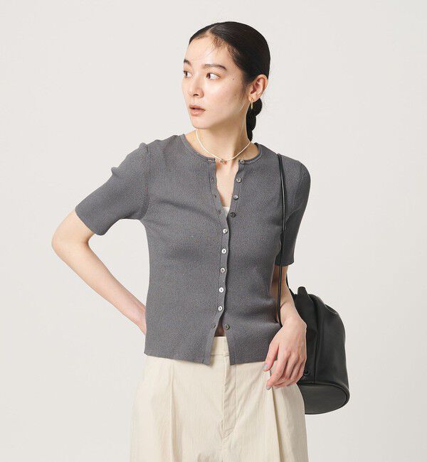 BEAUTY&YOUTH UNITED ARROWS「スパンコール ハーフスリーブ ２WAYカーディガン ウォッシャブル」|カーディガン|